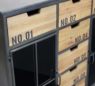 DANI - madia industrial in acciaio e legno