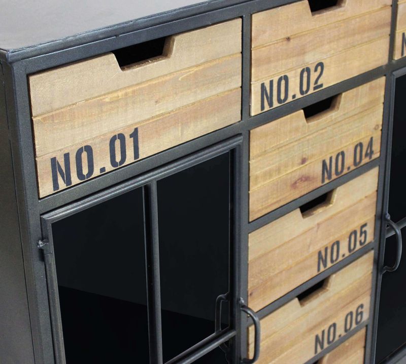 DANI - madia industrial in acciaio e legno