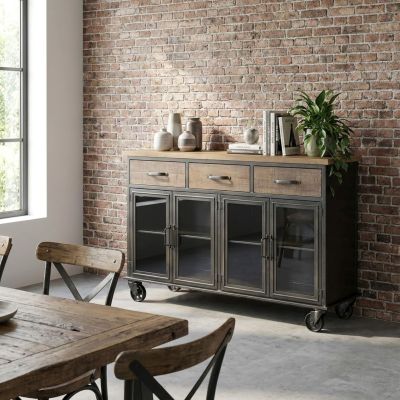 CALY - madia industrial in acciaio e legno