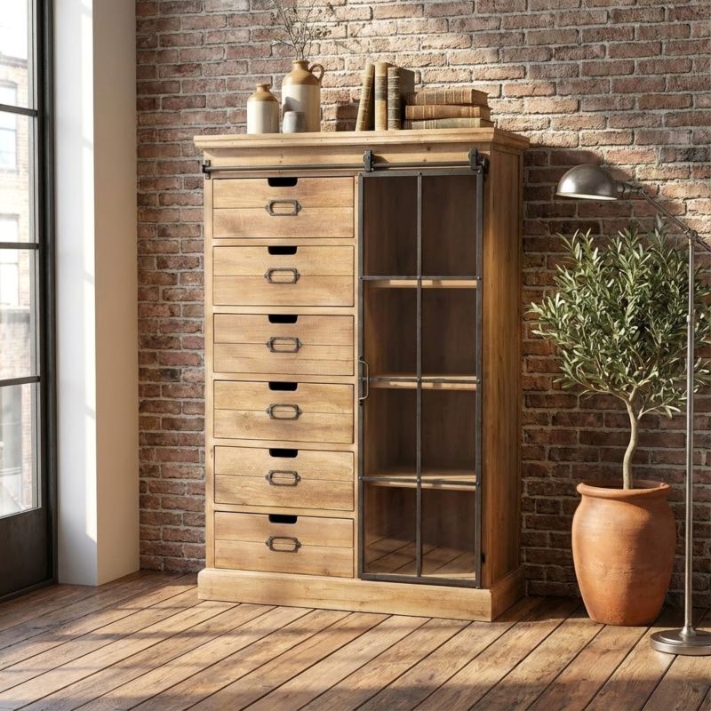 STEVE - cassettiera con anta scorrevole