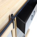 CALIN - madia industrial in acciaio e legno