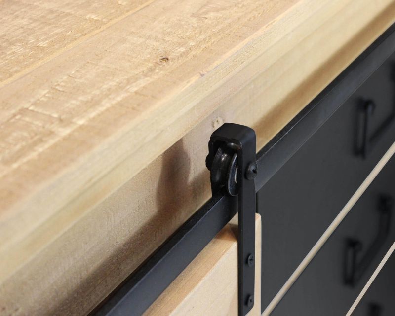 CALIN - madia industrial in acciaio e legno