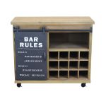 COLETTE - madia industrial in acciaio con portabottiglie