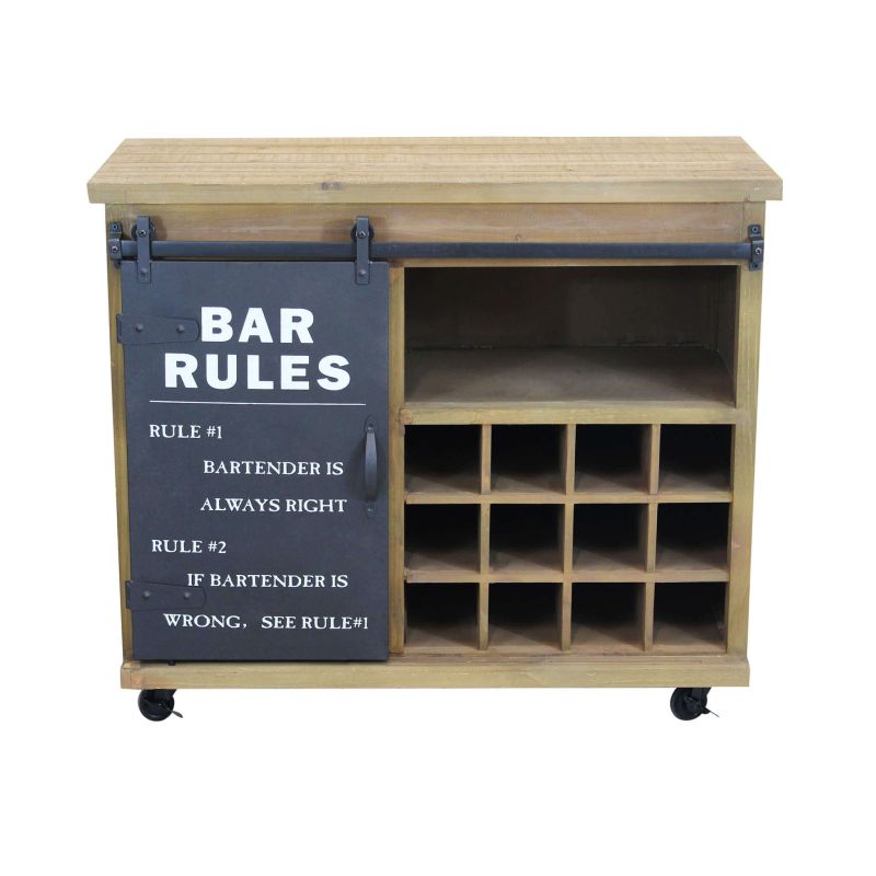 COLETTE - madia industrial in acciaio con portabottiglie