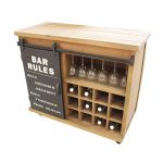 COLETTE - madia industrial in acciaio con portabottiglie