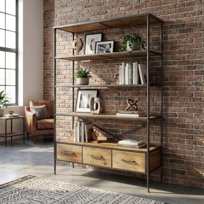 NELLO - libreria in legno e acciaio