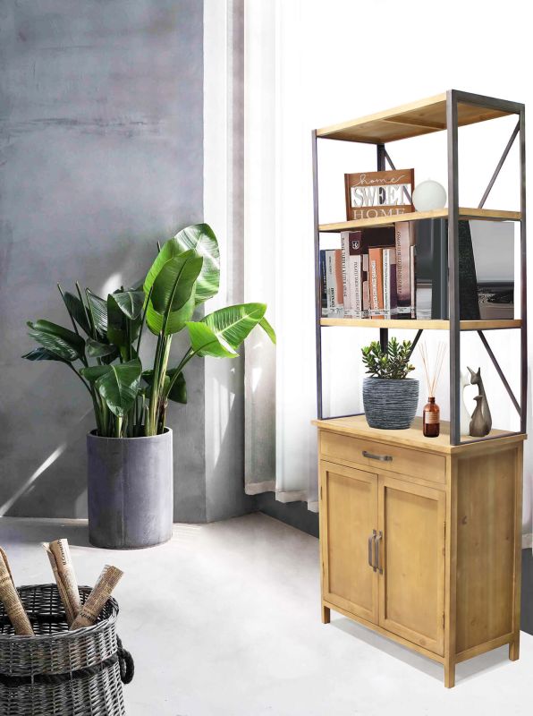 ARTUR - libreria in legno e acciaio