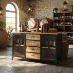 DENNIS - madia in legno e acciaio