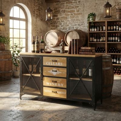 DENNIS - madia in legno e acciaio