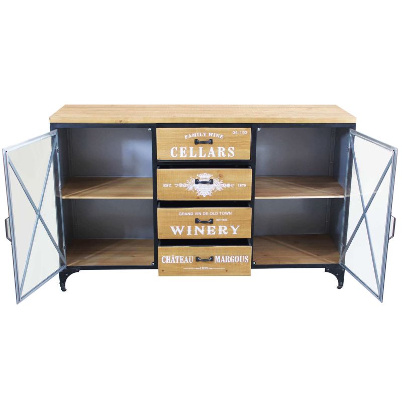 DENNIS - madia in legno e acciaio