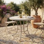 VENTUS - tavolo da giardino in ferro con piano in mosaico Ø 90