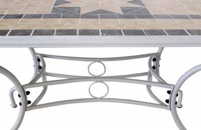 VENTUS - tavolo da giardino in ferro con piano in mosaico 90 x 160