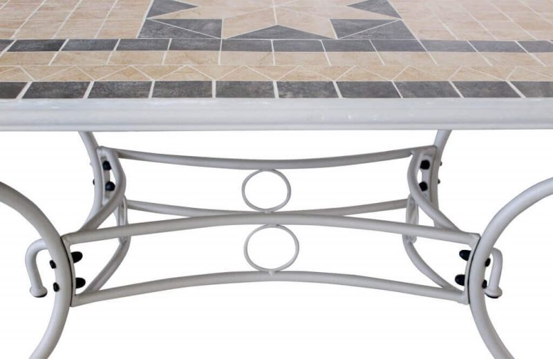 VENTUS - tavolo da giardino in ferro con piano in mosaico 90 x 160