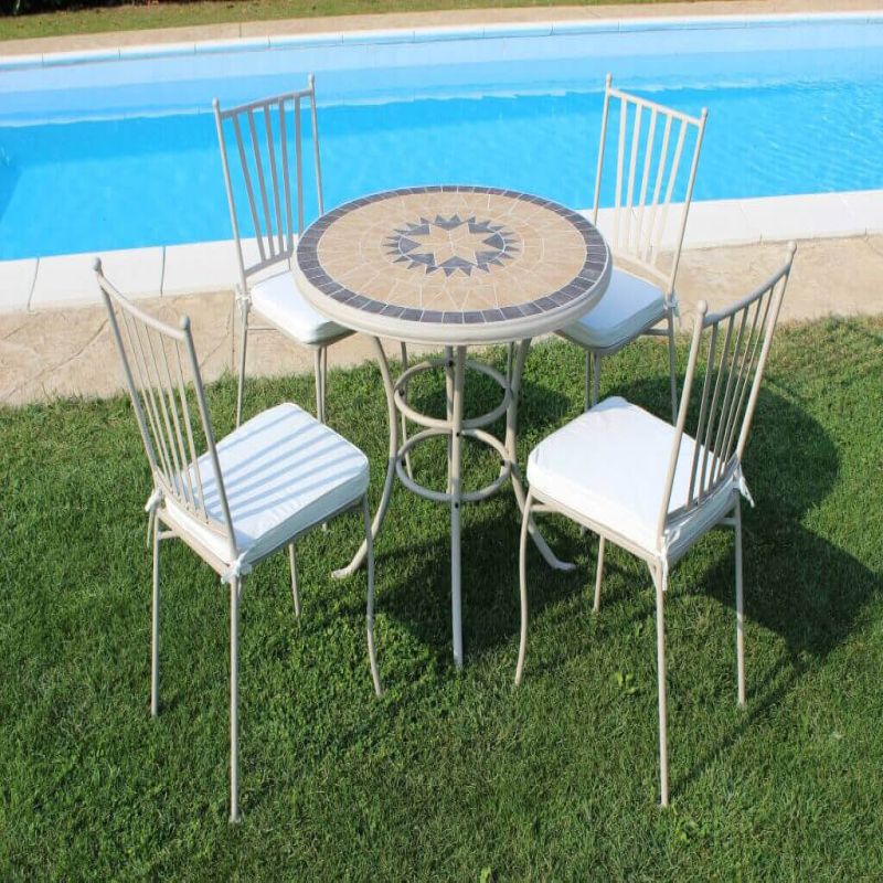 VENTUS - sedia da giardino in ferro completa di cuscino