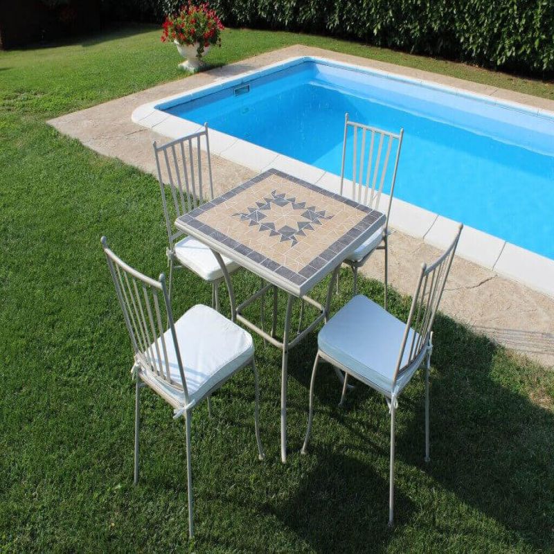 VENTUS - sedia da giardino in ferro completa di cuscino