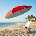 ombrellone da spiaggia in nylon protezione uv tondo 1,80 m / palo da 22 mm