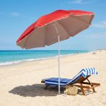 ombrellone da spiaggia in nylon protezione uv tondo 1,80 m / palo da 22 mm