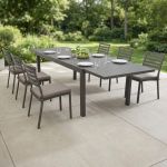 DEXTER - set tavolo in alluminio cm 160/240 x 90 x 75 h con 6 sedie Dexter