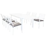 DEXTER - set tavolo in alluminio cm 160/240 x 90 x 75 h con 6 poltrone Dexter