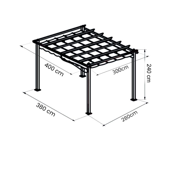 ARON - gazebo da giardino 3 x 4 m