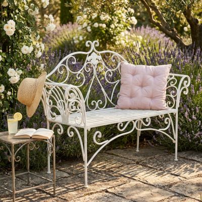 JULIANE - panca 2 posti stile provenzale in ferro verniciato