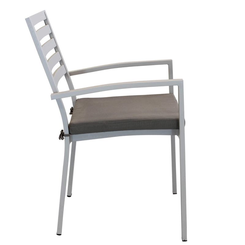 DEXTER - set tavolo in alluminio cm 160/240 x 90 x 75 h con 6 poltrone Dexter