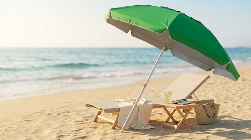 ombrellone da spiaggia poliestere uv tondo 1,80 m / palo da 22 mm