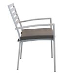 DEXTER - set tavolo in alluminio cm 160/240 x 90 x 75 h con 8 poltrone Dexter