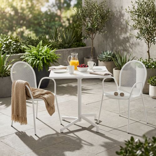 OPERA - set tavolo in alluminio cm 70 x 70 x 73 h con 2 poltrone Maris