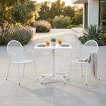 OPERA - set tavolo in alluminio cm 70 x 70 x 73 h con 2 poltrone Maris