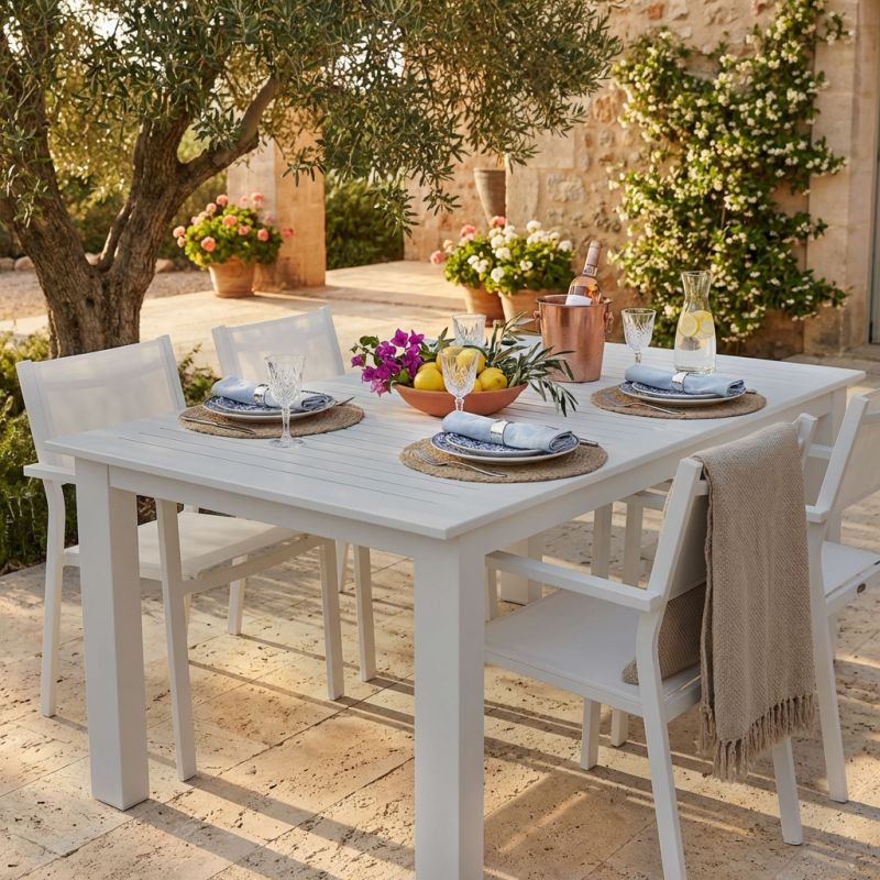 ARGENTUM - tavolo da giardino allungabile in alluminio da 220