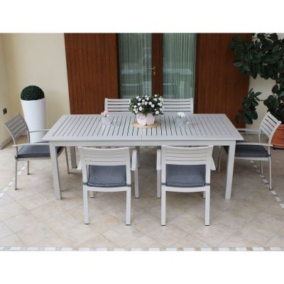ARGENTUM - tavolo da giardino allungabile in alluminio da 220