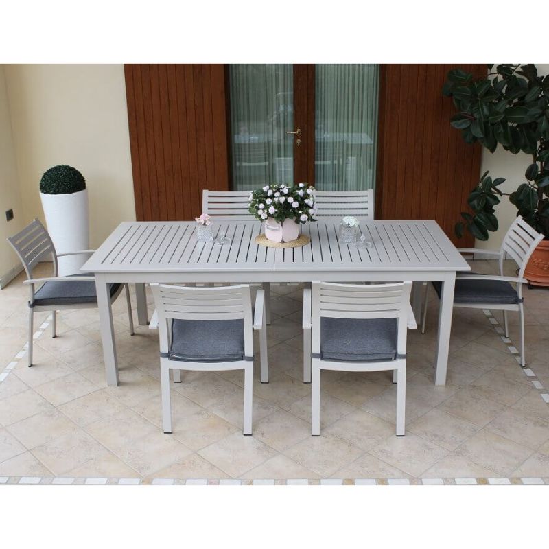 ARGENTUM - tavolo da giardino allungabile in alluminio da 220