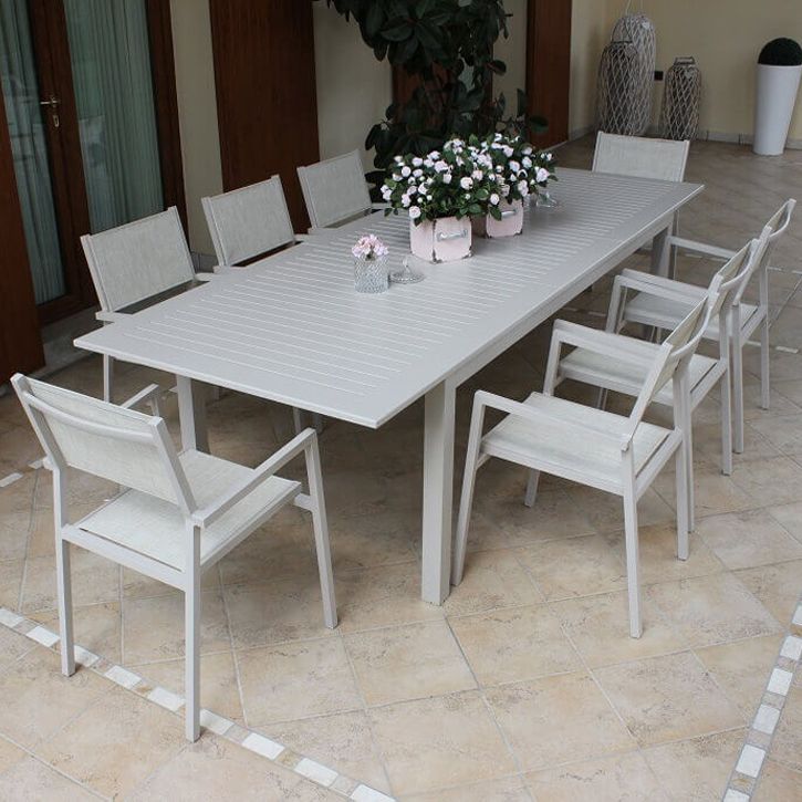 ARGENTUM - tavolo da giardino allungabile in alluminio da 220
