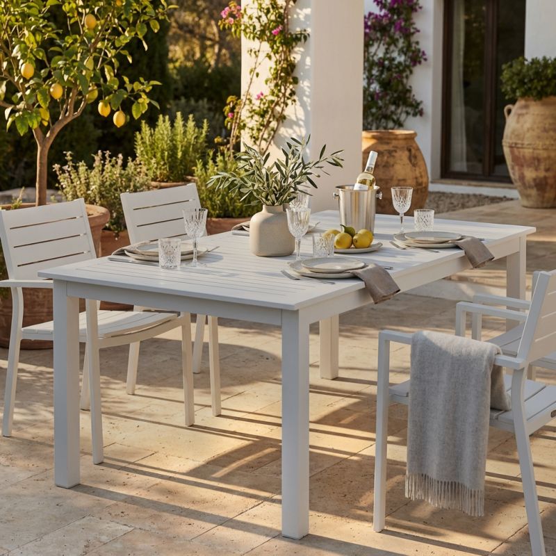 ARGENTUM - tavolo da giardino allungabile in alluminio da 220