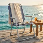 poltrona da spiaggia e campeggio pieghevole in alluminio e textilene cm 52 x 55 x 92 h