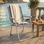 poltrona da spiaggia e campeggio pieghevole in alluminio e textilene cm 52 x 55 x 92 h