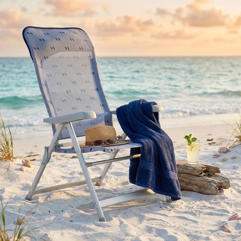 TARLA - poltrona da spiaggia e campeggio pieghevole in alluminio e textilene