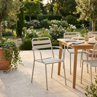 ROMANUS - poltrona da giardino impilabile in ferro