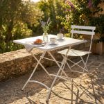 ROMANUS - tavolo da giardino quadrato pieghevole in ferro