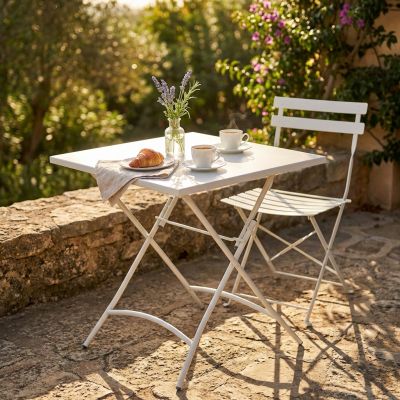 ROMANUS - tavolo da giardino quadrato pieghevole in ferro