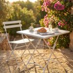 ROMANUS - tavolo da giardino quadrato pieghevole in ferro