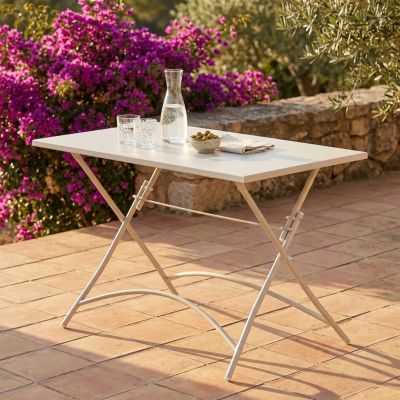 ROMANUS - tavolo in acciaio pieghevole da esterno