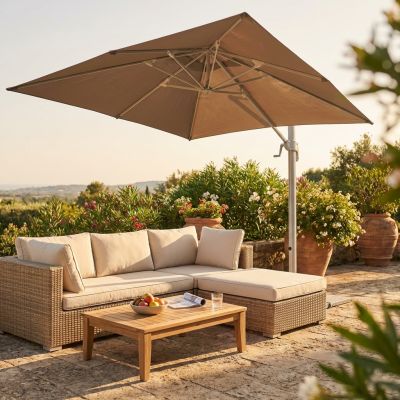 BACTRUS - ombrellone da giardino decentrato 3 x 3 m