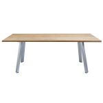 SALTUS - set tavolo in alluminio e teak cm 200 x 100 x 74 h con 8 poltrone Florentia