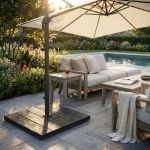 Piastra ombrellone palo laterale wengè'