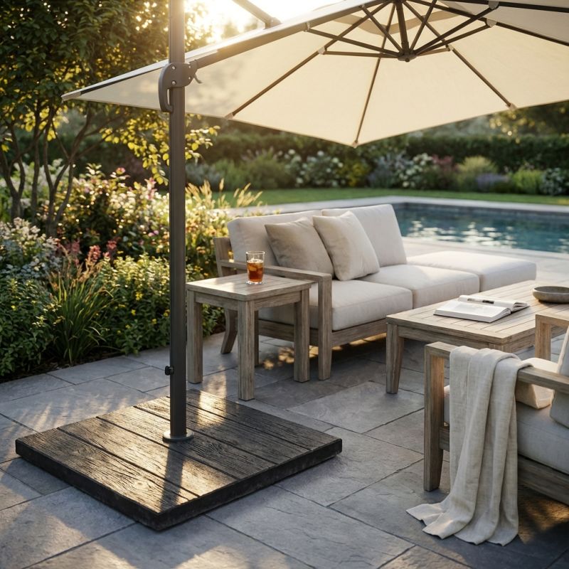 Piastra ombrellone palo laterale wengè'