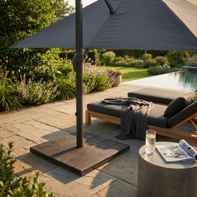 Piastra ombrellone palo laterale wengè'