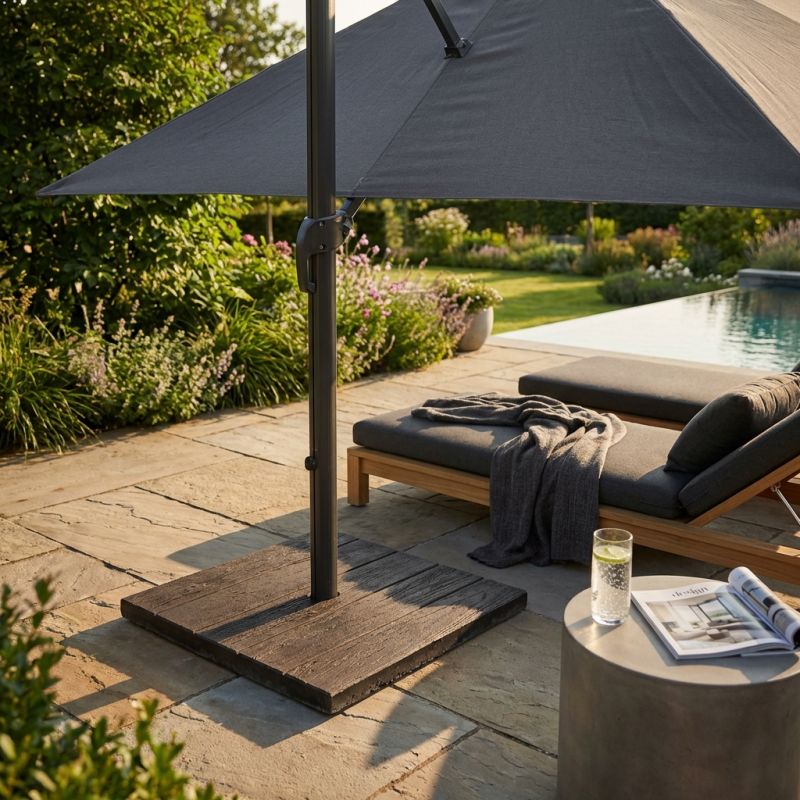 Piastra ombrellone palo laterale wengè'