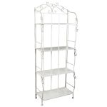 Scaffale 4 ripiani stile provenzale in ferro verniciato